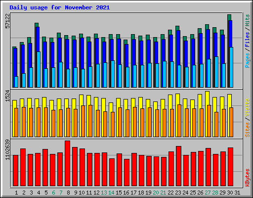 Daily usage for November 2021