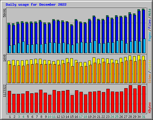 Daily usage for December 2022