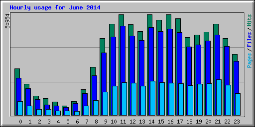 Hourly usage for June 2014