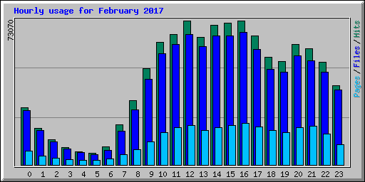 Hourly usage for February 2017