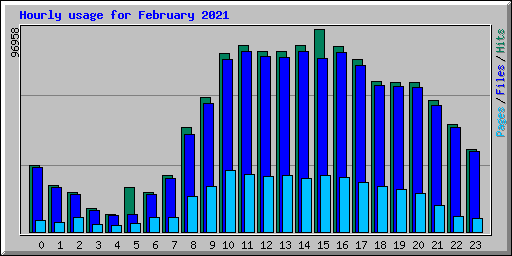 Hourly usage for February 2021