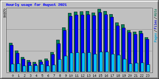 Hourly usage for August 2021